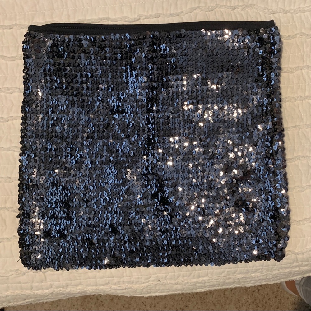Silver sequin mini skirt